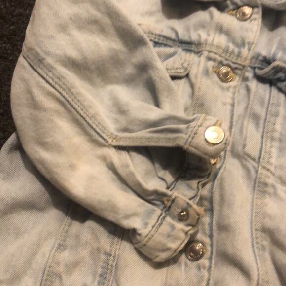 ZARA Brand Girl's 4-5 year Kid's Light Wash Denim Jean Jacket - Picture 5 of 6